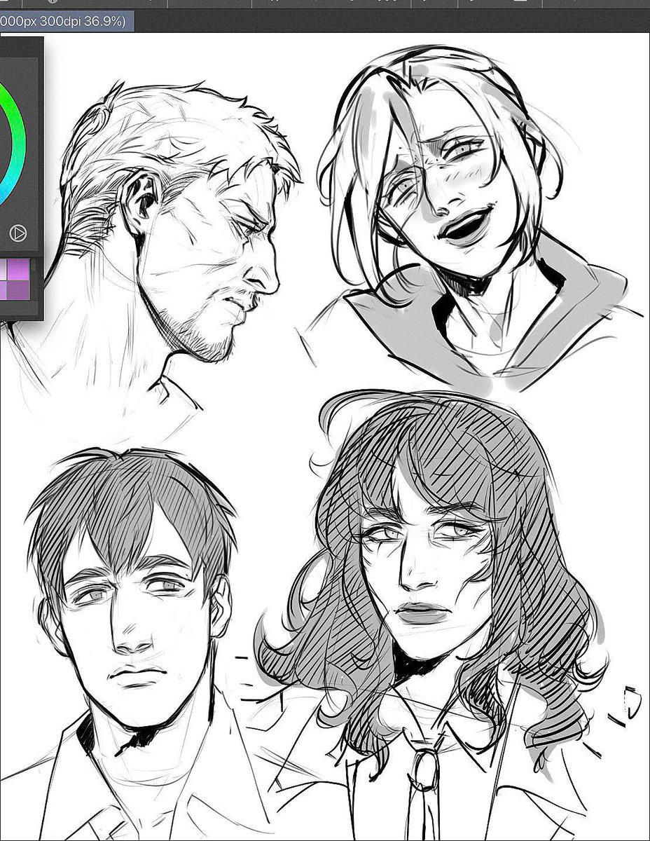 tirajpg's tweet image. lazy headshot sketches