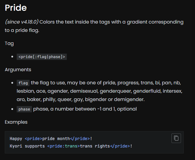TechHighest's tweet image. TIL new minecraft message formatting supports pride flags out of the box