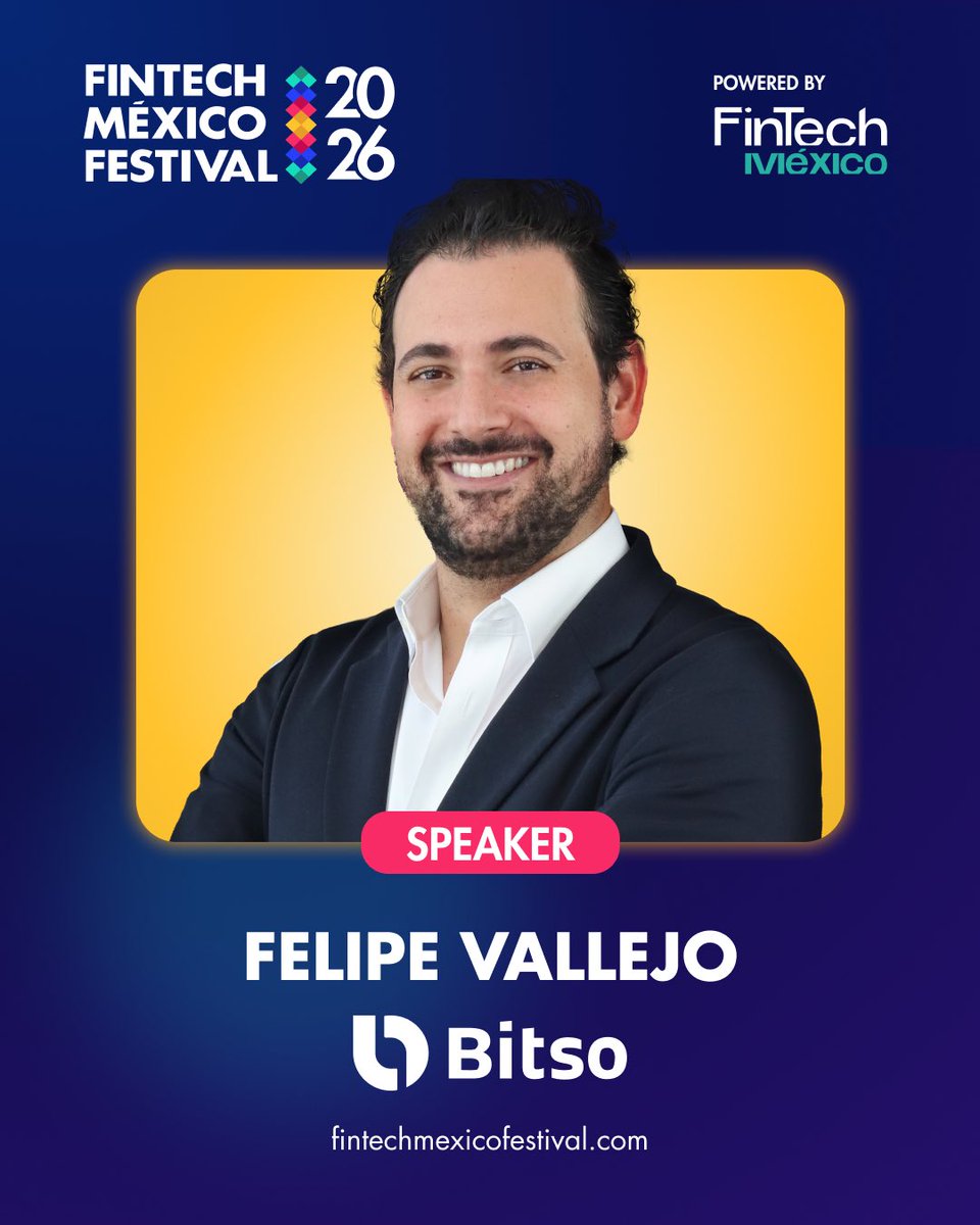 fintechmx's tweet image. El mundo cripto y la tecnología siguen cambiando la forma en la que entendemos las finanzas.
Por eso, la visión de @fvallejod —CEO and Global Chief Corporate Affairs Officer de @Bitso — será clave en el FinTech México Festival 2026.
Una perspectiva que suma, cuestiona y aporta…