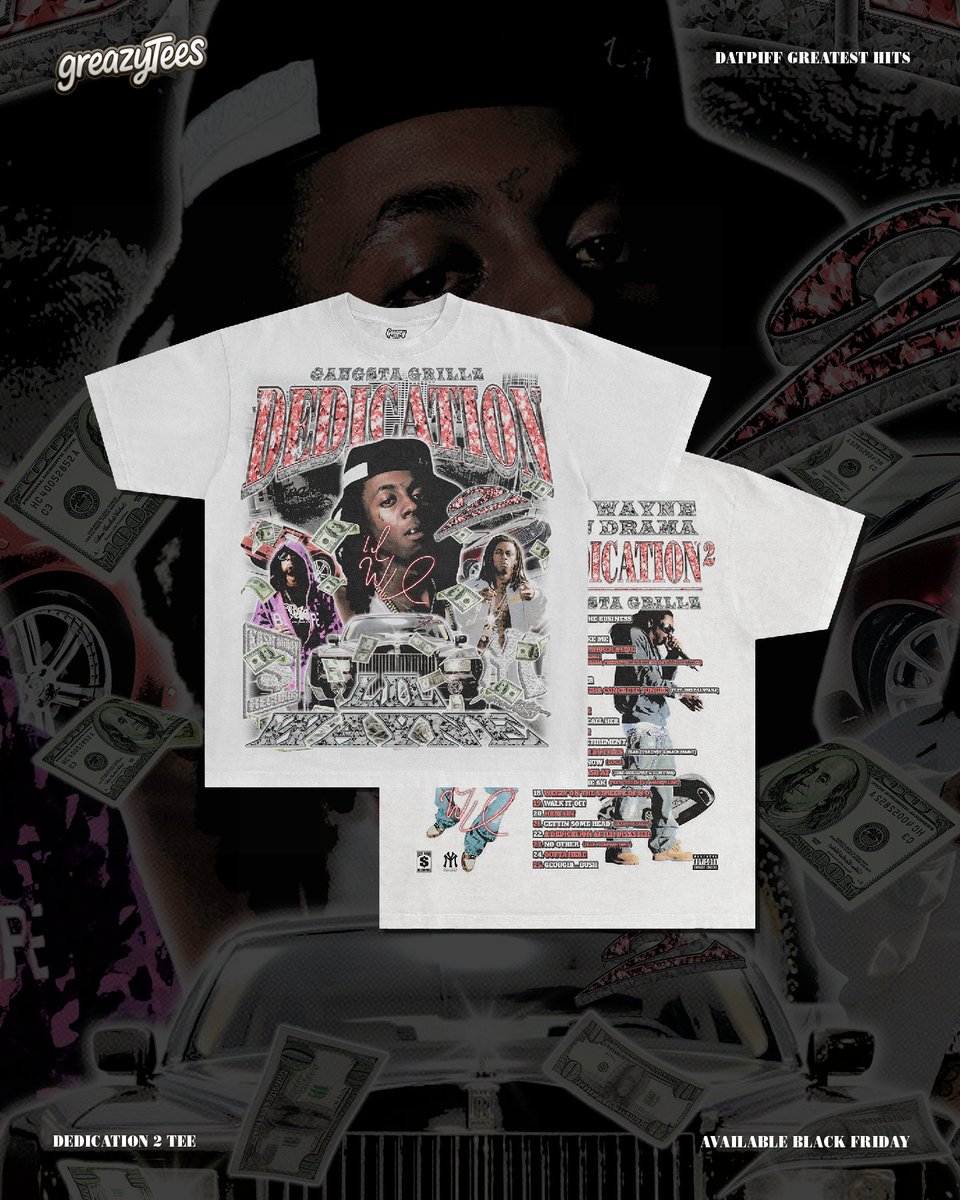 GreazyTees's tweet image. DEDICATION 2 - WAYNE 2️⃣

you think we could do a dat piff drop &amp;amp; leave off the 🐐? wayne had so many tapes to choose from that making the decision was actually the hardest part. 2006 really was peak wayne, the self proclaimed but ever so true best rapper alive.

Drop 11 arrives