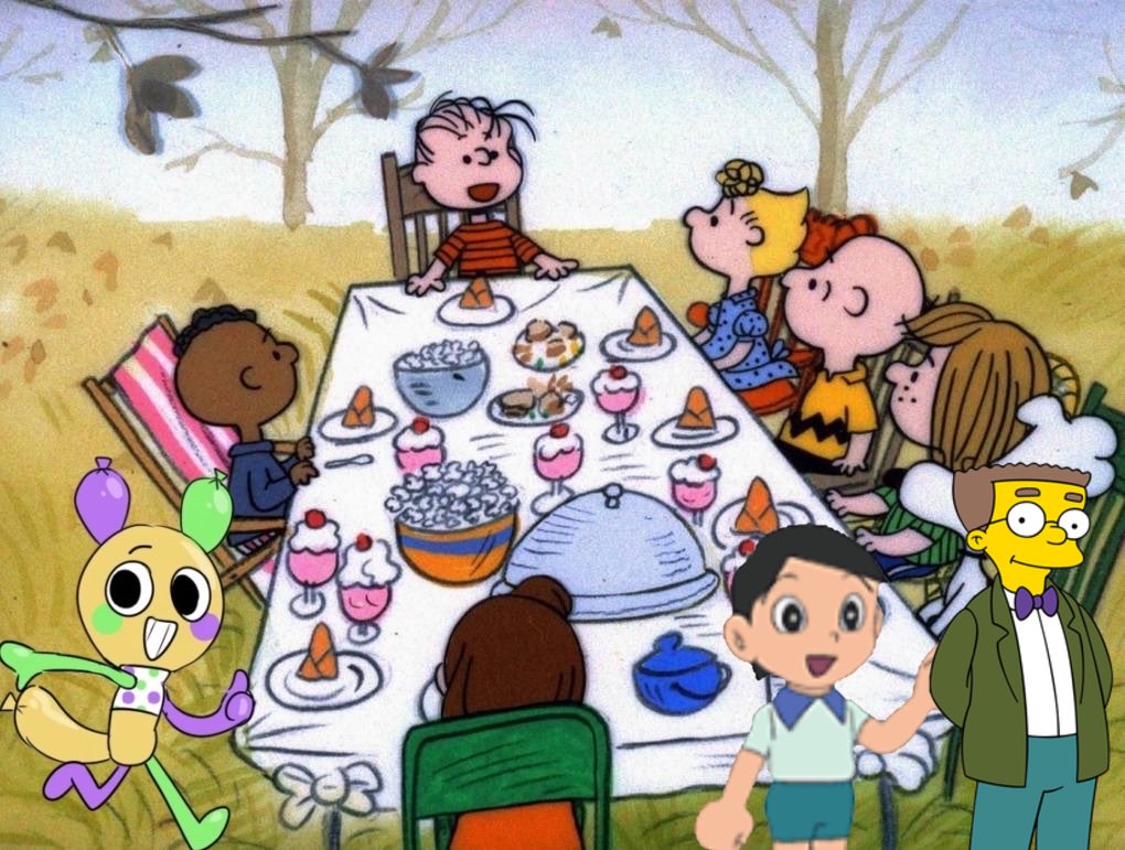 acegoodyD's tweet photo. Happy Thanksgiving, everyone! 🦃 I’m not American but I thought it would be nice to experience a Thanksgiving celebration with Charlie Brown and his friends! #Thanksgiving https://t.co/5Jl1fmbZAA
