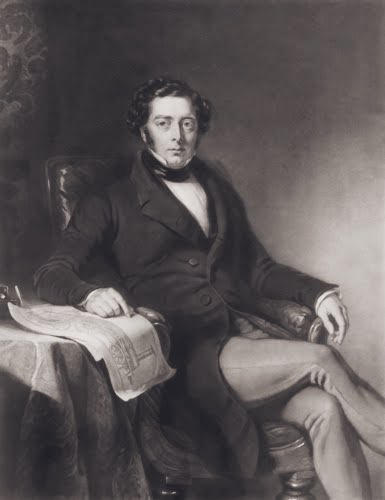 pastasnack_e's tweet image. Got chatting to an older couple on the train. Turns out they are both historians of engineering on their way back from a conference. The wife(/gf?) says railway engineer Robert Stevenson was “the ideal of male beauty”. What do we think guys: