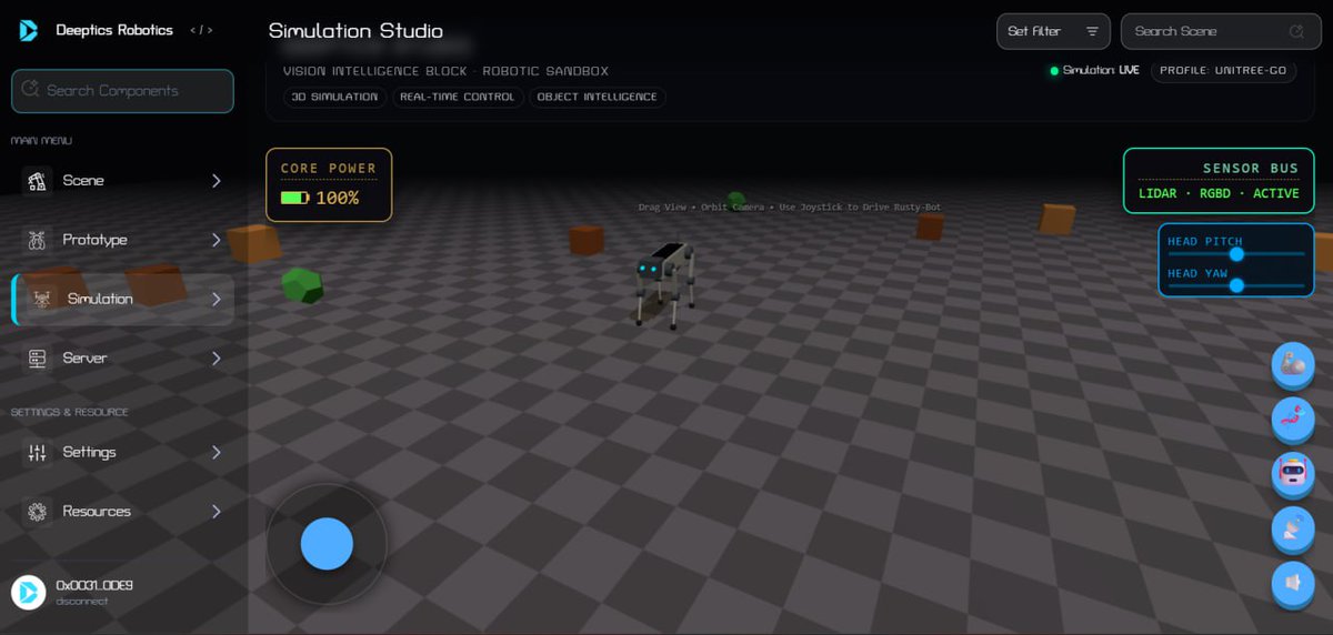 Deeptics_'s tweet image. Introducing the first full look into Deeptics Labs Studio  our unified environment for designing, prototyping, and simulating intelligent robotic systems.

This early preview demonstrates the core blocks we’ve been building quietly for months:  

a modular simulation engine, a…