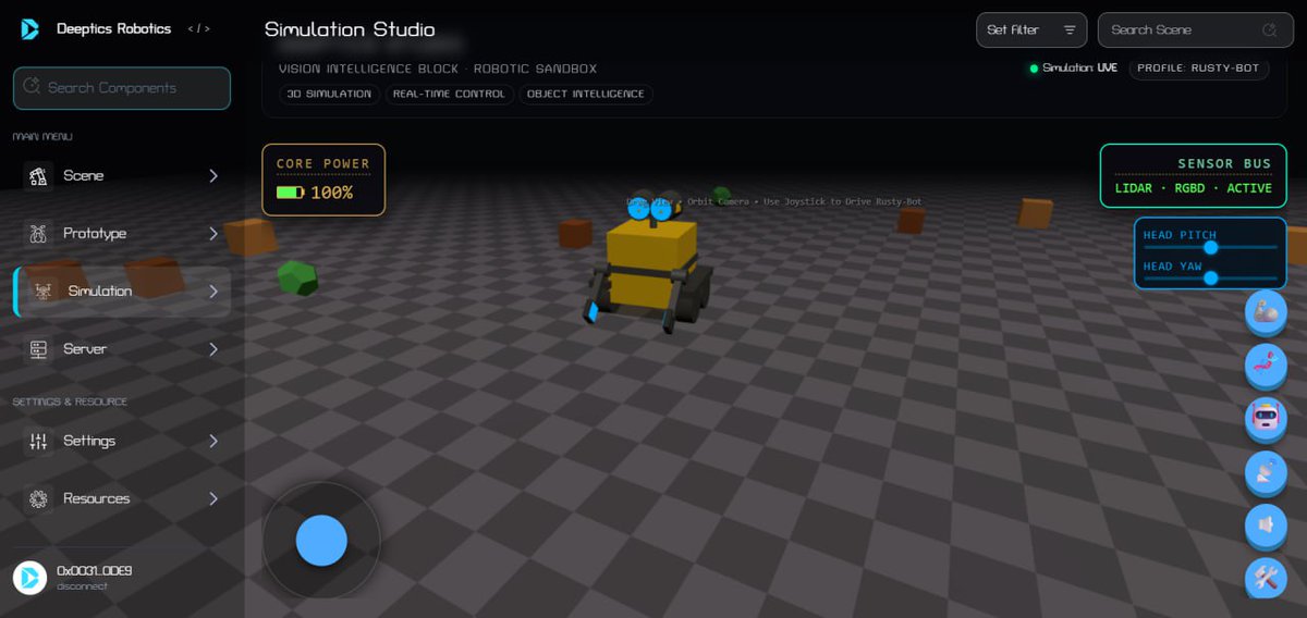 Deeptics_'s tweet image. Introducing the first full look into Deeptics Labs Studio  our unified environment for designing, prototyping, and simulating intelligent robotic systems.

This early preview demonstrates the core blocks we’ve been building quietly for months:  

a modular simulation engine, a…