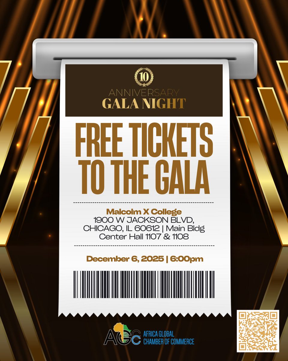 🎉 AGCC turns 10!
Join us for our FREE Anniversary Gala on Dec 6 at Malcolm X College.

Networking • Celebration • Community
🎟️ Get your free ticket now!

RSVP here: app.glueup.com/event/youre-in…