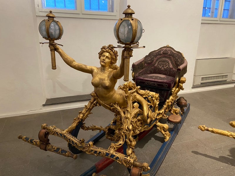 King Ludwig II's royal gala sleigh, which was a gilt-wood sleigh from around 1872...

King Ludwig II of Bavaria, often known as the "Fairytale King" or the "Mad King," poured his personal fortune into constructing elaborate, dreamlike palaces and creating a fantasy world to
