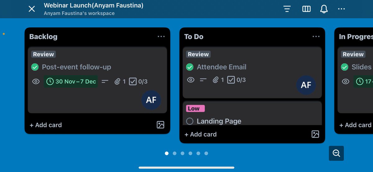 Nwa_Angela's tweet photo. Day 4
I’m so excited to show you all my Trello board🤭
#ShowYourShineMTA
#YourTrack
#LearningWithMTA
#MicroTechAfrica https://t.co/mHQj4ywqbQ
