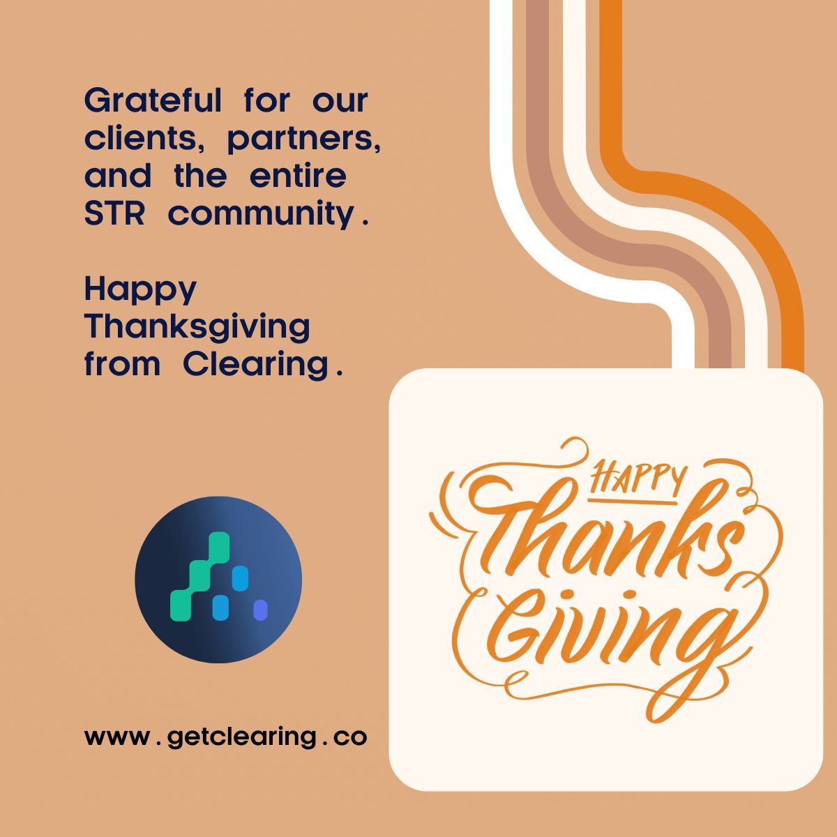Grateful for our partners, colleagues, and clients who continue to move this industry forward. Thank you for your trust, collaboration, and support.

Happy Thanksgiving from the Clearing team!

#Thanksgiving #Grateful #PropertyManagement #ShortTermRental #STRCommunity