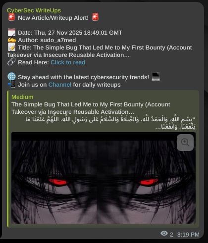 ide9x's tweet image. read this amazing one 
medium.com/p/918c1ea1a362
by @sudo_a7med 

More writeups t.me/bugw9
#BugBounty #BugBountyTip #BugBountyTips