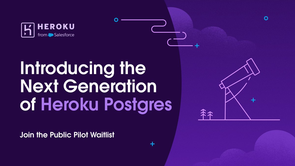 heroku's tweet image. Unlock performance, scale, and zero-friction ops with the newest generation of Heroku #Postgres. Here’s what’s new in Postgres Advanced:
✔️ High performance and scalability
✔️ Compute and storage flexibility
✔️ Proprietary follower pool architecture
✔️ Refreshed user experience…