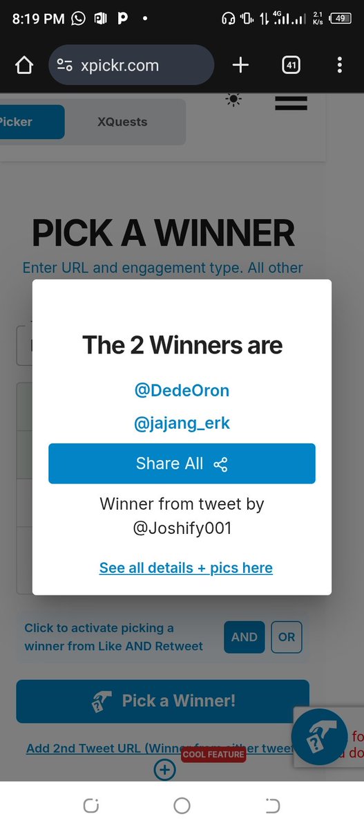 Congratulations to the winners 🎉 
<a href="/DedeOron/">dede oron</a> 
<a href="/jajang_erk/">jajang_erk</a> 

Open a Ticket on <a href="/BlueGuardiancom/">Blue Guardian</a> Discord to claim your account 

Winners were selected through Xpicker... Peace and love 🤍
