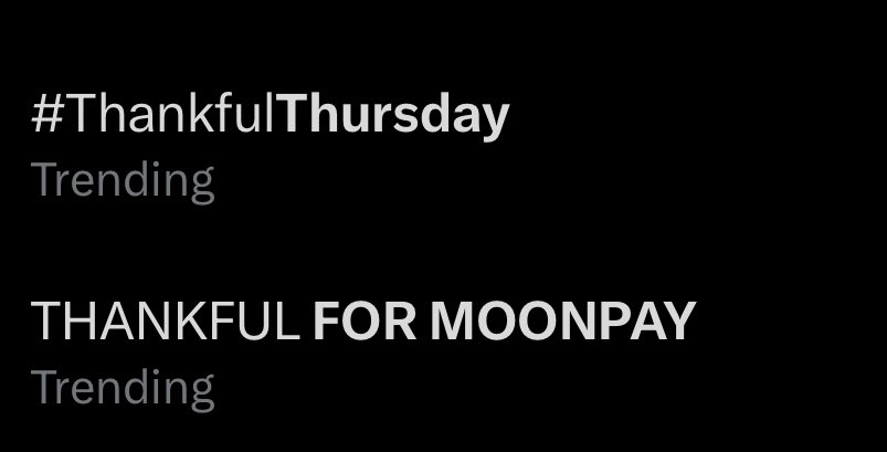 moonpay's tweet image. WE’RE TRENDING 🦃