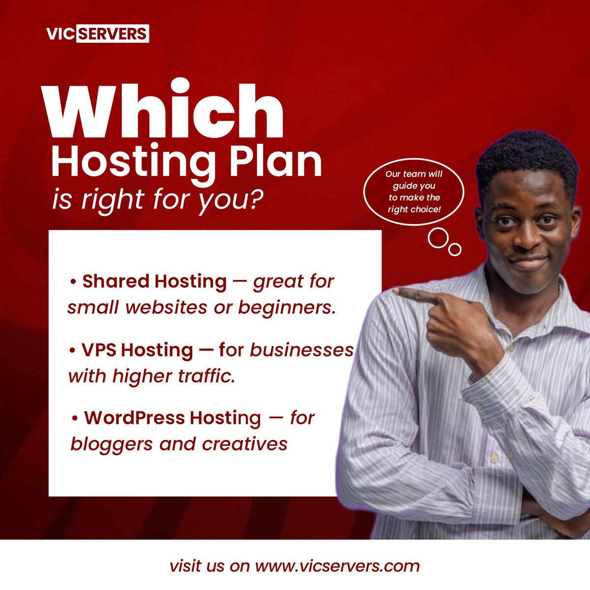 vicservershq's tweet image. Ready to take your website online?
Choose the right hosting plan and watch your growth soar!
Shared, VPS, or WordPress Hosting   Vicservers has the perfect fit for you. 
Visit us today 👇 vicservers.com

#vicserverstechnologies 
#乃木坂の史緒里