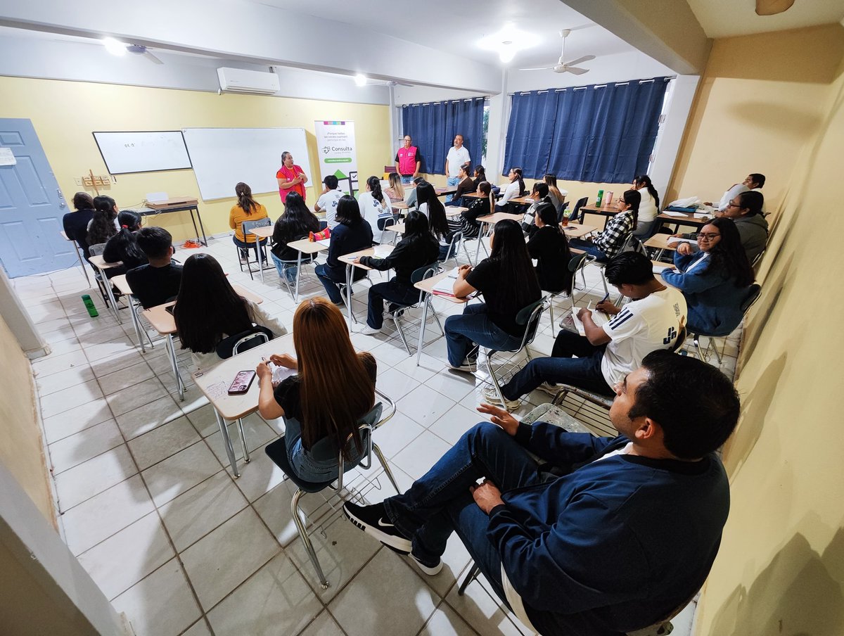 ieebcs's tweet image. El 26 de noviembre, el Instituto Estatal Electoral de Baja California Sur realizó la Consulta Previa, Libre, Accesible, Pública e Informada para Personas Jóvenes del Estado de Baja California Sur, en la  Universidad Pedagógica Nacional Campus Vizcaino (UPN), Municipio de Mulegé.