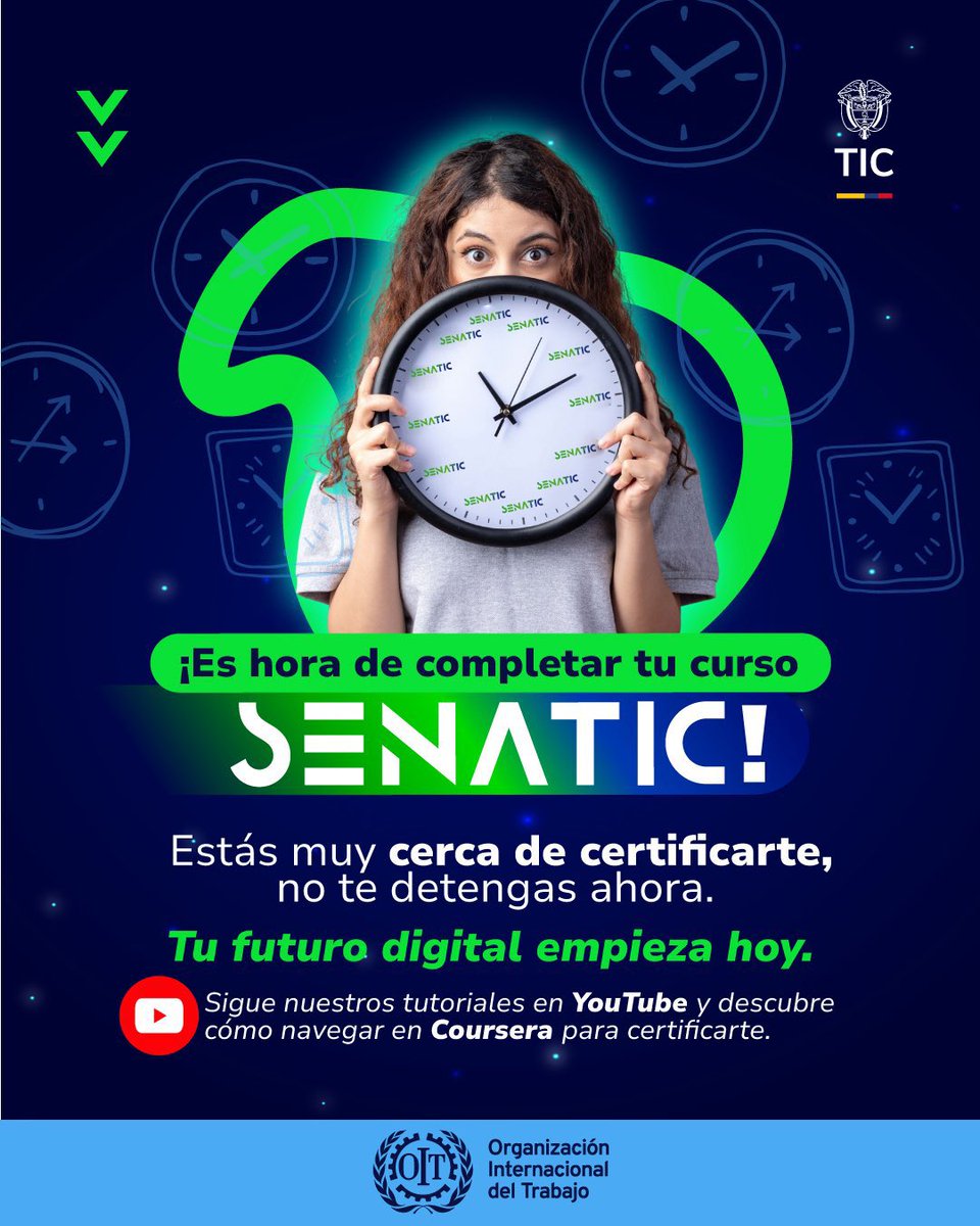 TalentoDigCol's tweet image. Cada curso que terminas te acerca más a tus metas. 💡
Completa tu formación en SENATIC y demuestra que el futuro digital también es tuyo. 🌐