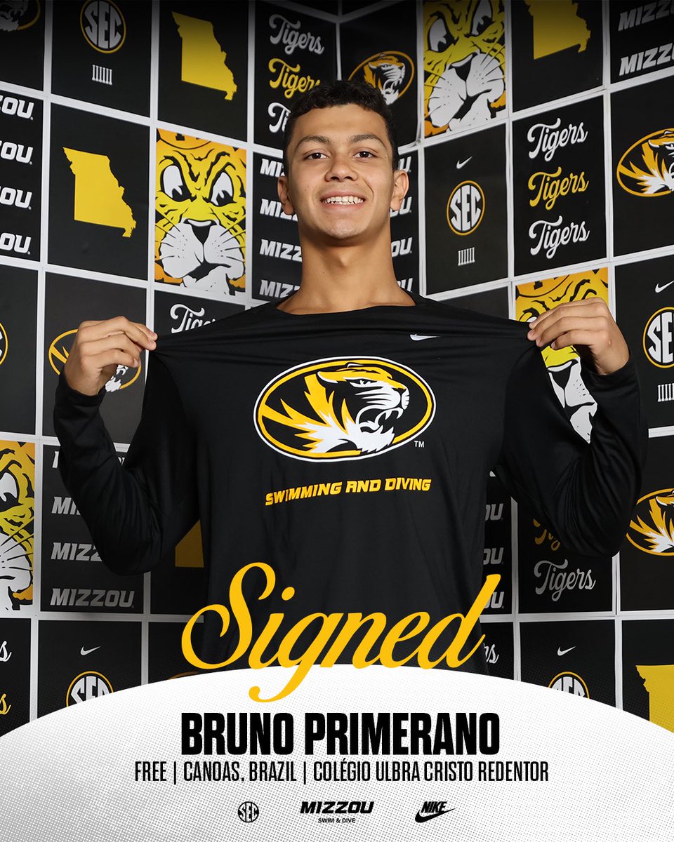 Bringing a festa to the Zou 🥳

▪️World Junior National Team member
▪️Won a South American Junior gold in the 800 free relay
▪️Took home seven silver medals at the South American Junior Championships

Welcome to the Mizzou family, Bruno Primerano!

#MIZ🐯🌊
