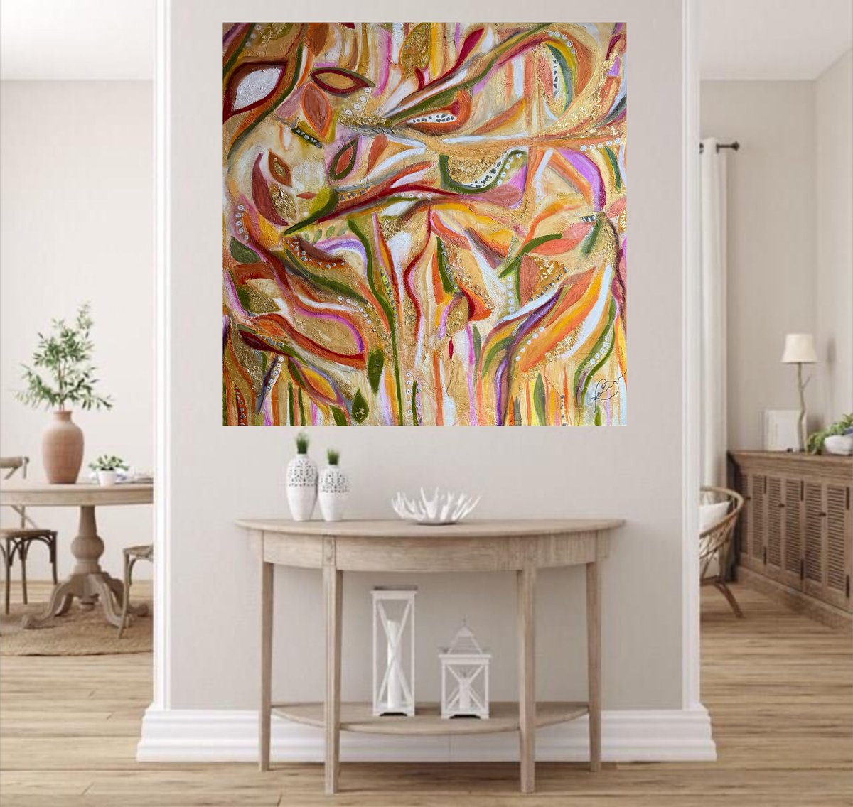 BeaudriaultF's tweet image. Ca fait une semaine que je retouche cette toile qui n’était pas tout-a-fait a mon goût , maintenant je suis fiere de vous la présenter , elle est de grandeur 40x40 , texturée . Je la trouve vibrante , quand je la regarde , je vois plein de choses !