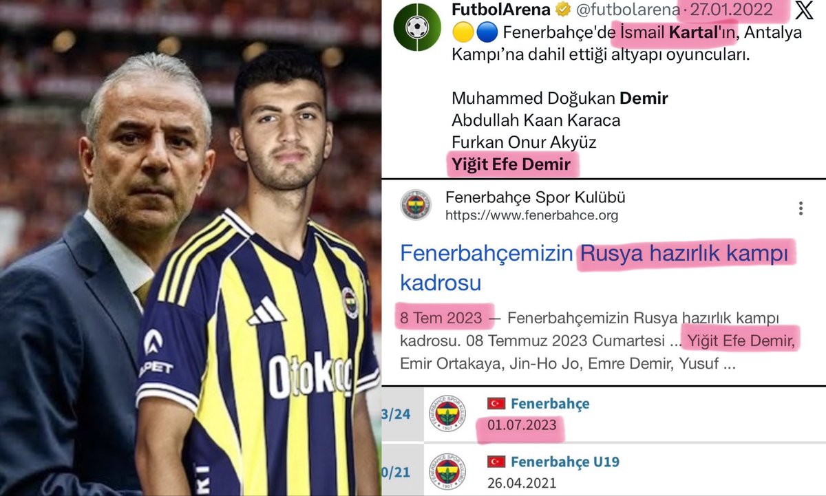 💛💙💛 İyi ki varsın İsmail Kartal!

💎 İsmail Kartal’ın 2023 yazında gelir gelmez keşfedip henüz 16 yaşında A takıma çıkartıp 18’inde Rusya kampına götürdüğü Yiğit Efe Demir bugünkü performansıyla Bayern Münih, Brighton ve Napoli’nin scout transfer listesine girdi.

🇷🇺 18 yaşına