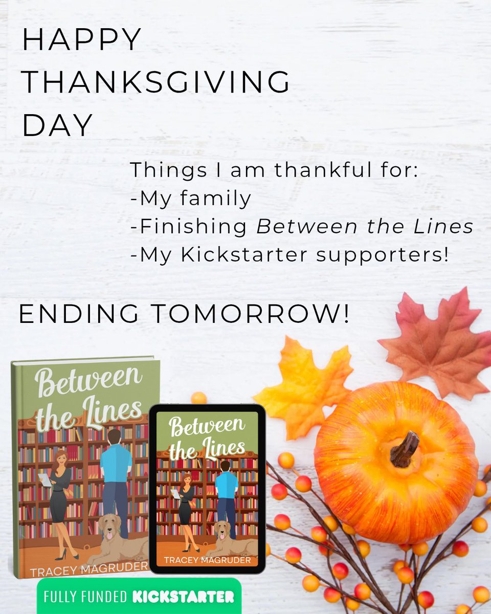 First, and most importantly, if you are celebrating Thanksgiving today I hope it's amazing!

Second, final call for the Kickstarter for Between the Lines! The chance to snag a hardcover (which won't be available through retailers) or an exclusive custom rebound edition ends