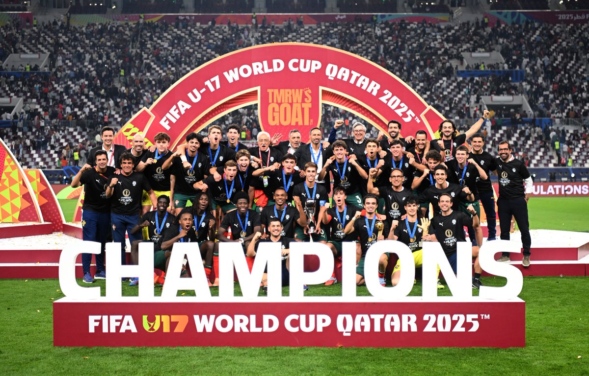 FIFAMuseum's tweet image. Portugal have been crowned FIFA U-17 World Cup champions for the very first time 🇵🇹🏆

Both sides made their debut in the final, propelled by the two top scorers of the tournament - Johannes Moser with eight goals for Austria, and Anísio Cabral with six for Portugal 😲⚽️

In the…