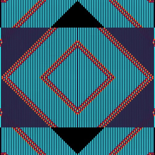 sfirr0's tweet image. AB[500] Collection n. 87 (ID 87)

Patterns of Life by @vamoss
512 unique artworks
Released as @artblocks_io Factory on 17 Jul 2021.

&quot;Geometric patterns discovered when playing with colors at Cellular Automaton. It reminds geometric patterns from the old paintings or patterns…