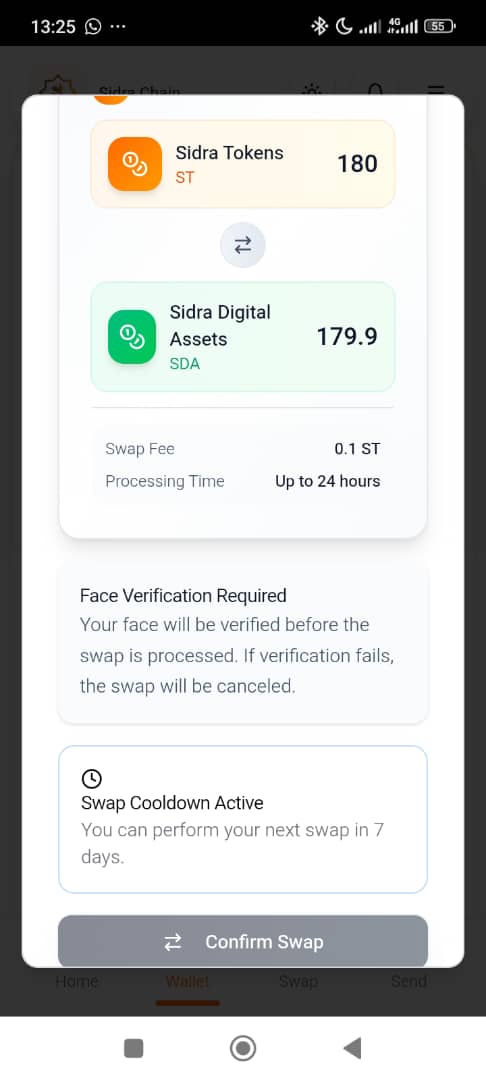 99% of Users were not able to successfully swap there tokens to SDA due to malfunction of the system. Kindly look into this matter. Users should be at least given 5 trials a dayto retry the swapbefore temporarysuspension for7days.
<a href="/sidrabank/">SidraChain</a> <a href="/sidrachain/">SidraChain</a> <a href="/Sidraholding/">Sidra Holding</a> <a href="/maljefairi/">محمد الجفيري</a>