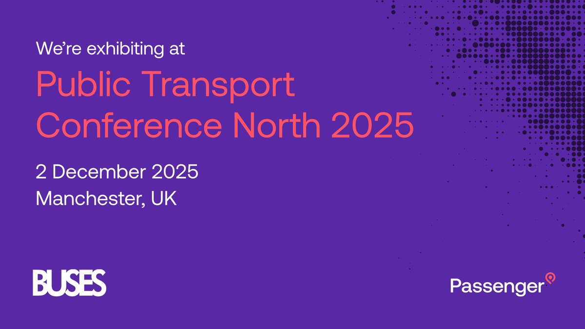We’ll be joining Buses Magazine for its annual conference, Public Transport North, on 2nd December in Manchester.

Join us in the conversation and connections passenger.tech/events/public-…