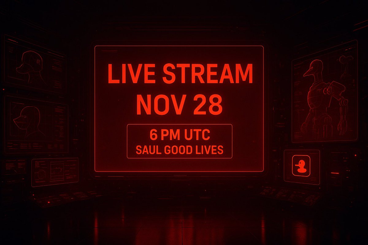 appduckai's tweet image. Mark your calendars: Friday, Nov 28
We’re going LIVE on Saul Good Lives and showing every submission.

Season 2 officially begins.
Buckle up.