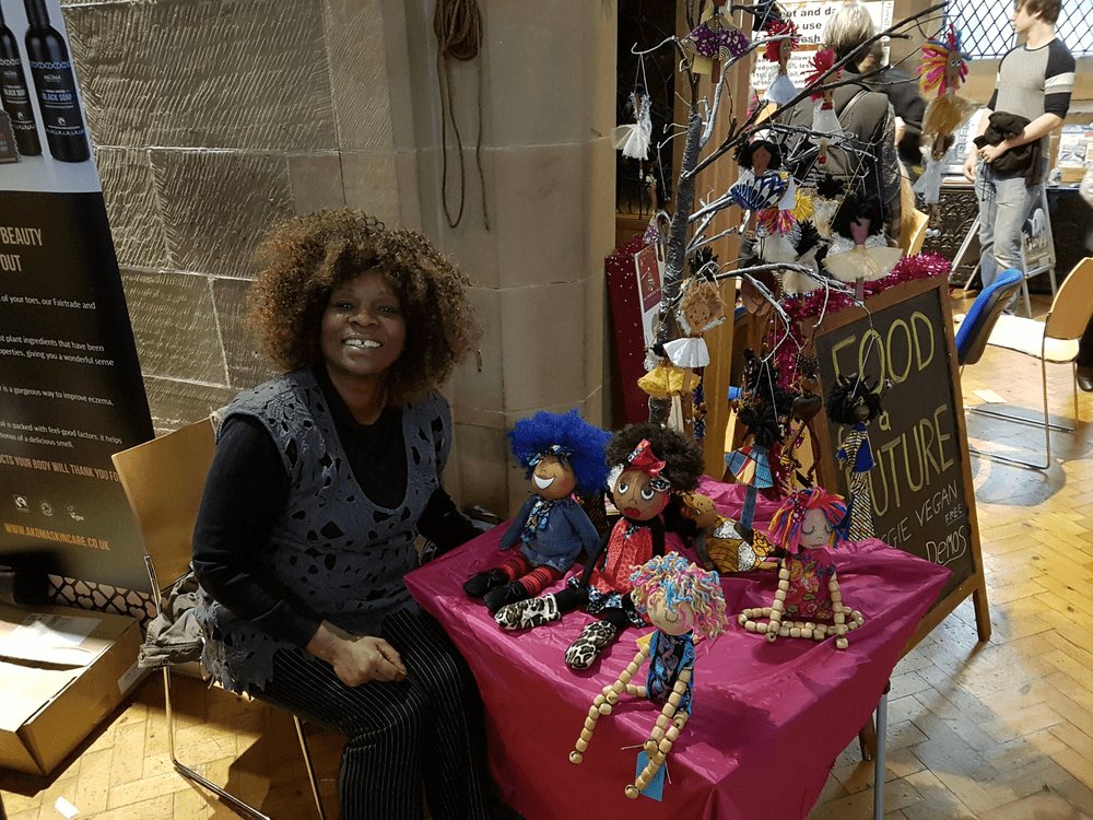 CompassionDerby's tweet image. We love celebrating the work of local talented makers at our event ✨  
You can pick up ethical gifts from the lovely Rita Kappia Empowerment Dolls.