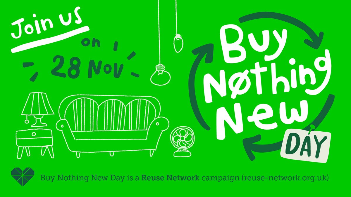 BrysonRecycling's tweet image. Say NO to #BlackFriday and say YES to #BuyNothingNewDay
Join us on #BuyNothingNewDay to change your shopping habits and support local charities at the same time! reuse-network.org.uk/buy-nothing-ne…
#ChooseToReuse