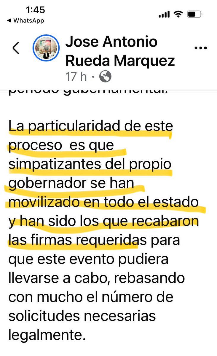 Mientras en el
Palacio Primaveral lo niegan, el
Coordinador Nacional de Unidad de las Izquierdas,      José Antonio
Rueda, reconoce que “ simpatizantes” ( ¿ promoventes?) del gobernador Salomón Jara  “ recabaron firmas para la revocación de mandato.