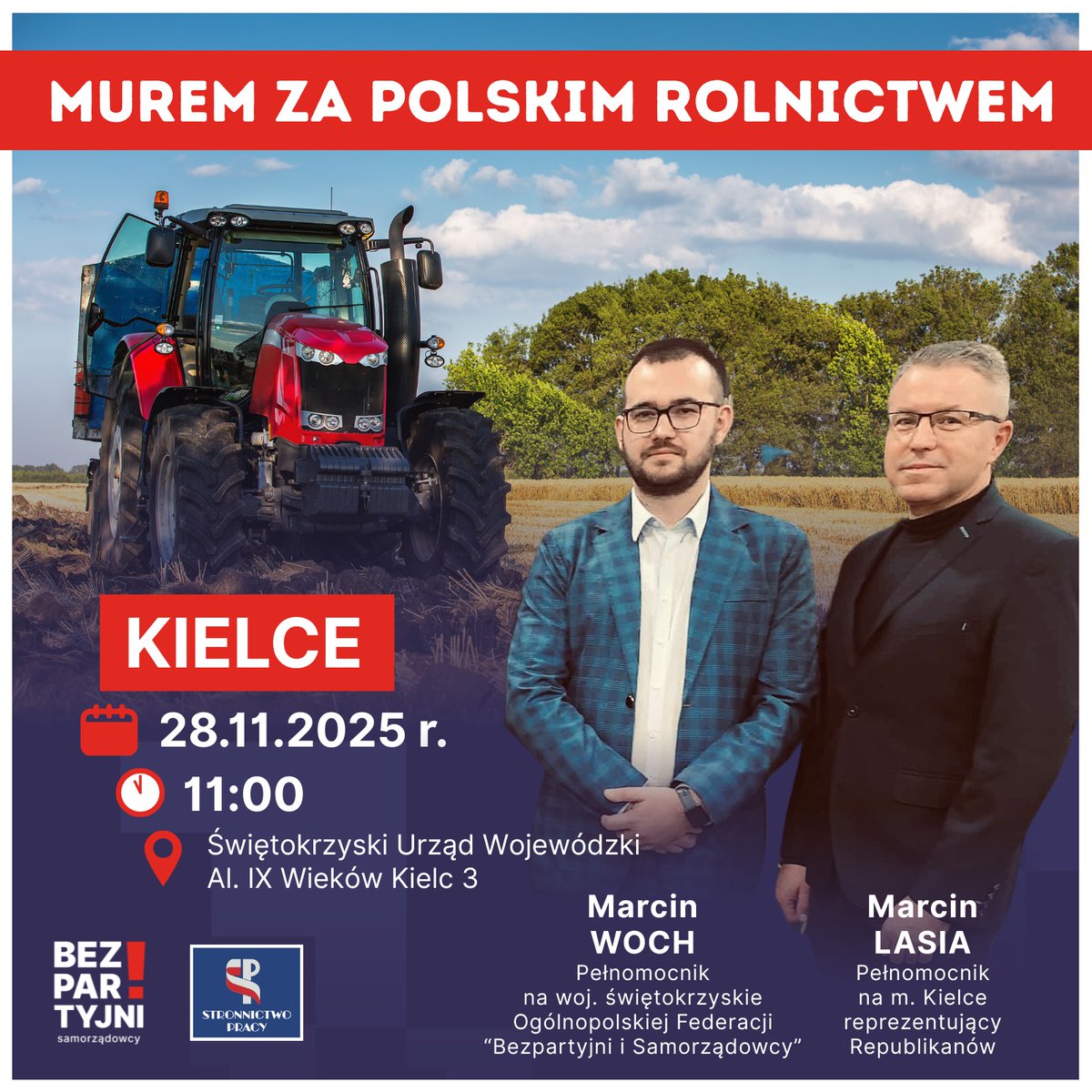 MarekWoch2's tweet image. A już jutro... Wspólny protest‼

RAZEM w obronie przyszłości polskiego rolnictwa! 🇵🇱

🔥 KIELCE, 28 LISTOPADA 2025🔥

#Kielce #Protest #PolskieRolnictwo #PolskaRacjaStanu