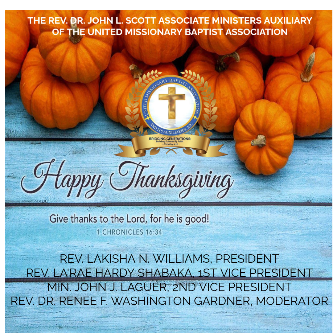 Happy Thanksgiving from the JLS Associate Ministers Auxiliary of <a href="/umbachurches/">UMBACHURCHES</a>