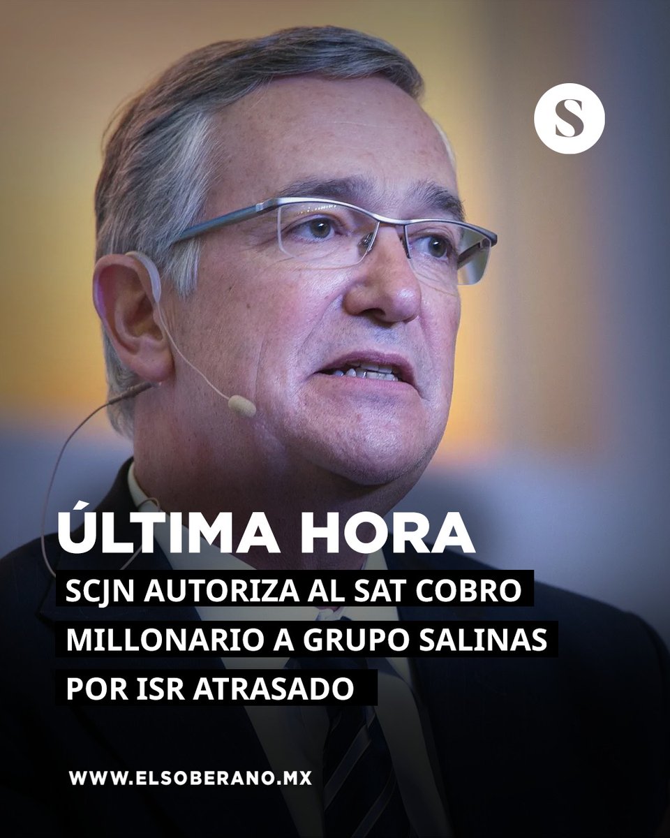 eltemagv's tweet image. La SCJN autoriza al SAT para ir a cobrarle 48,000 MDP a Salinas Pliego.

La justicia tarda en llegar, pero llega #YaPagaCabron