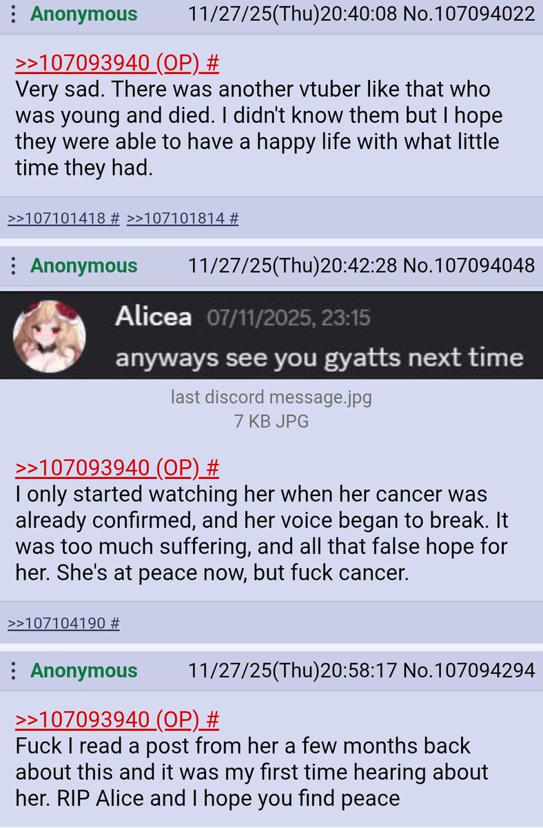 vt_takes3's tweet image. Rest in peace, Aliceixia.