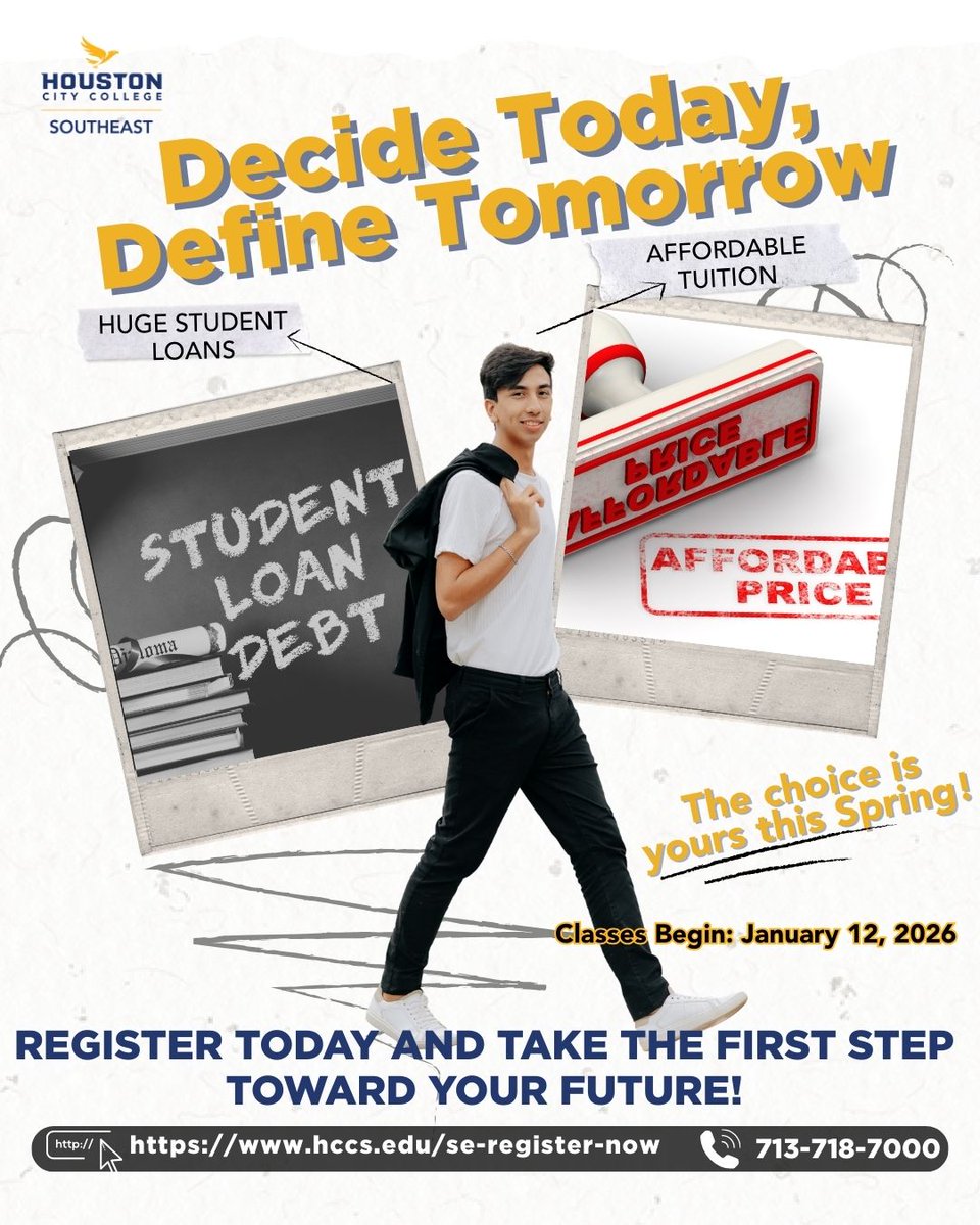 hccsecollege's tweet image. 🎓 Register for Spring at HCC Southeast! It’s time to sign up! Spring registration is officially open. Get your classes locked in—the semester begins January 12. Don&apos;t delay your success! ✅
#HCCSoutheast #SpringSemester #CollegeReady #HCC #RegistrationOpe