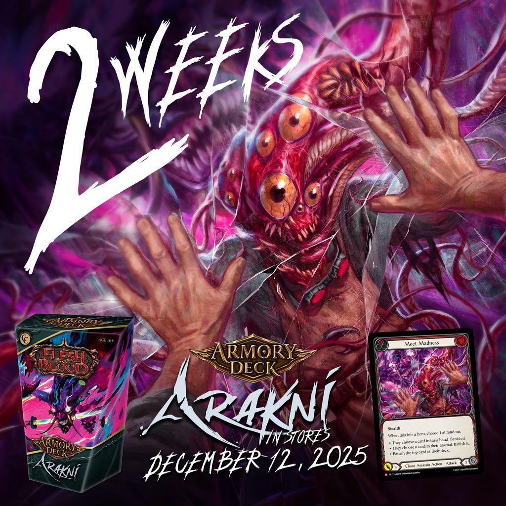 Only two weeks to go until Armory Deck: Arakni infiltrates your LGS! Assassin season is almost here... 👹🫥