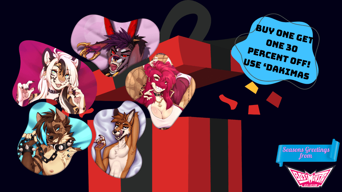 BossMonstaLV's tweet photo. Black Friday sales coming in HOT! With a huge announcement too! 

Use 'Pawlidays' for 20 percent off site wide and 'Dakimas' for a bogo 30 percent off our dakimakuras (these cannot be combined sorry)

Also see everyone at Midwest Furfest 2025! https://t.co/IUdqZ7SAoS