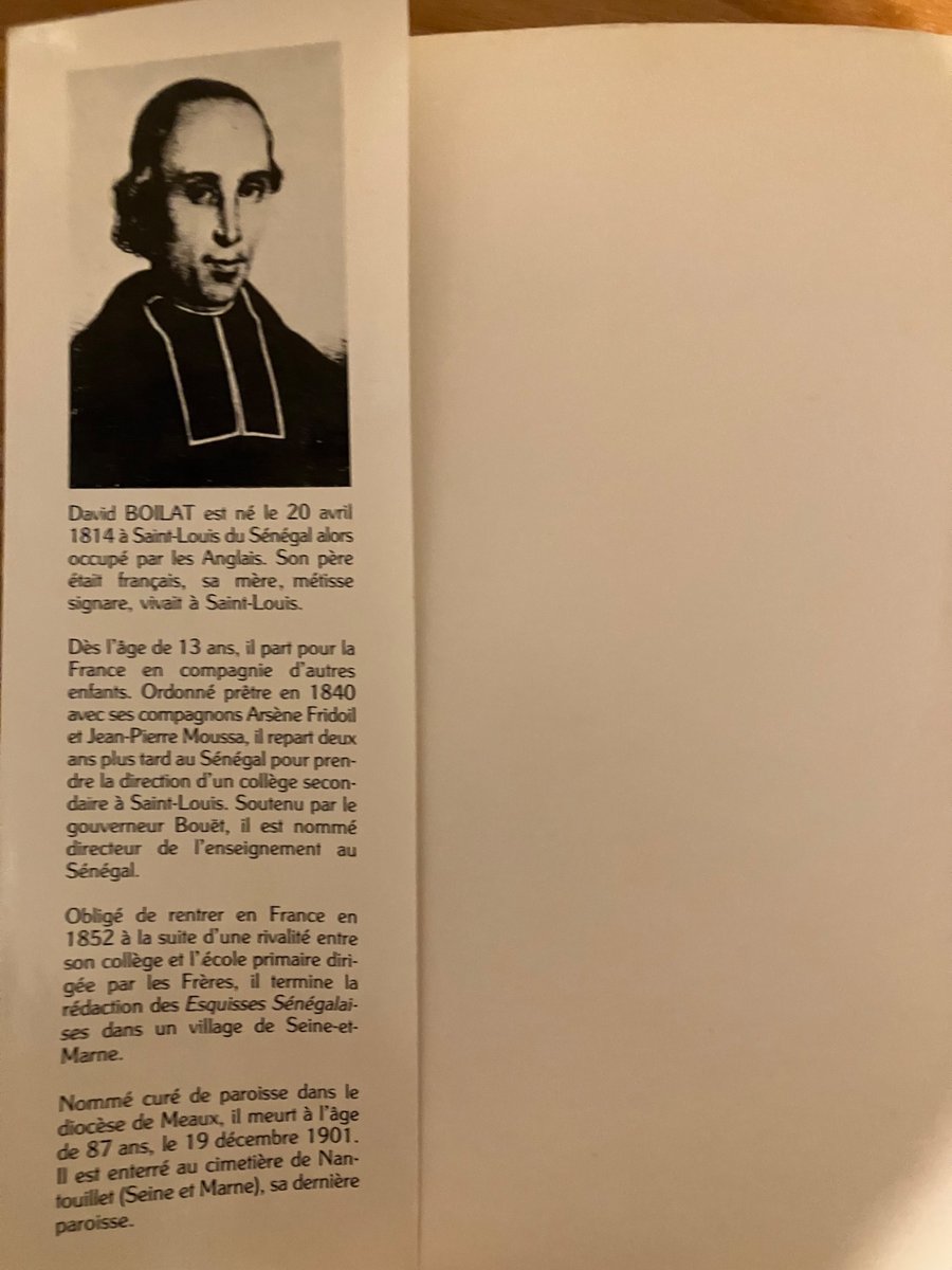 Un premier #vendredilecture grâce à <a href="/MDumont75/">Martin Dumont</a>. L'ouvrage de David Boilat, Esquisses Sénégalaises, ici dans l'édition introduite par Abdoulaye-Bara Diop chez Karthala en 1984. #Sénégal et #Guyane
Dédicaces à <a href="/LamineFouladou/">Um Nyobè</a> <a href="/Soura17/">Soura T.</a> et <a href="/ecris_le_tien/">𝙇𝙚𝙪𝙢𝙞𝙣𝙚 🇸🇳🇵🇸</a> <a href="/ehagresti/">Elias Halile-Agresti</a>