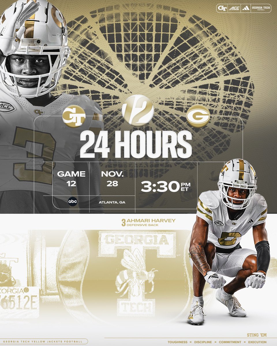GeorgiaTechFB's tweet image. 24 hours out⏳

#StingEm 🐝