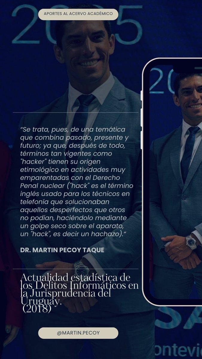 Después de todo, términos tan vigentes como "hacker" tienen origen etimológico en actividades emparentadas con Derecho Penal nuclear ("hack" se usaba para técnicos que resolvían desperfectos difíciles con un golpe seco en el aparato, un "hack", es decir un hachazo).“ PECOY (2018)