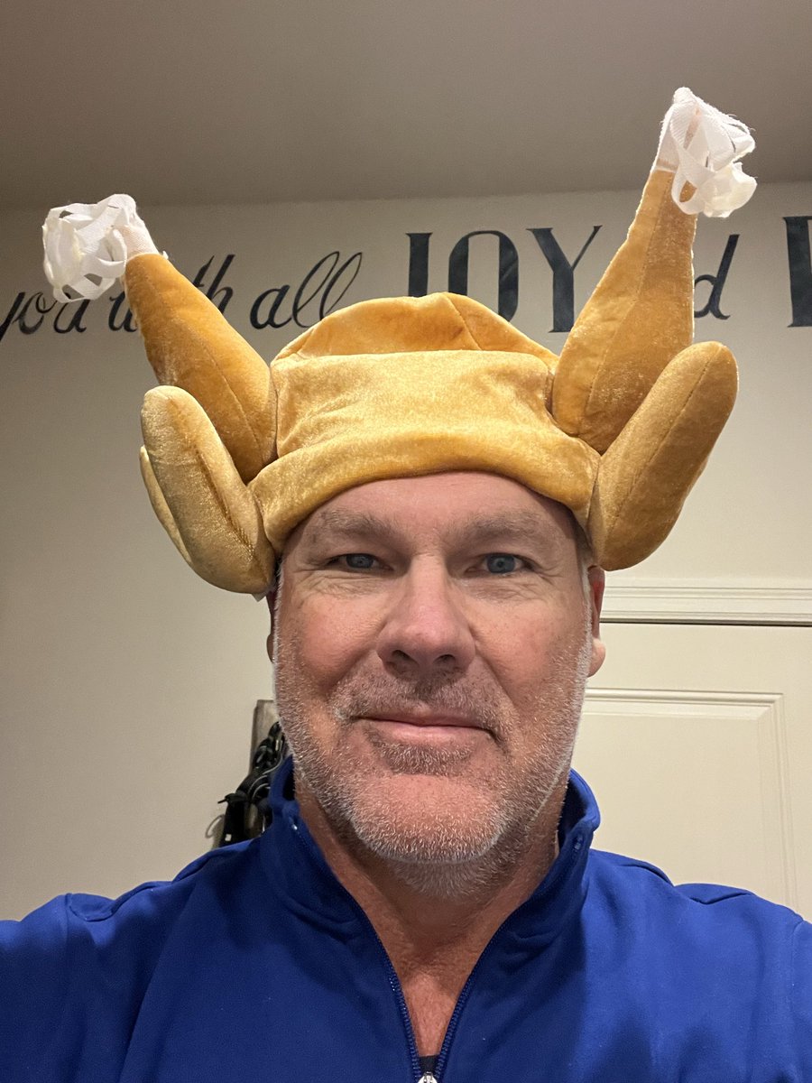 In my Turkey Smoking hat. Happy Thanksgiving from the Benes family. Much to be thankful for. #Faith #Family #Health