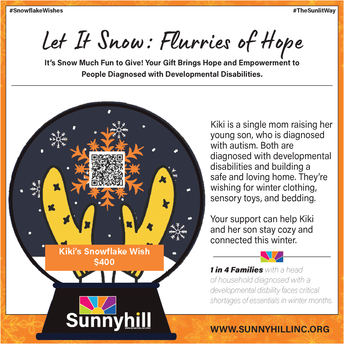 Sunnyhill_Inc's tweet photo. Brighten the holidays for Kiki and her amazing little boy with Sunnyhill - https://t.co/UNRWhneI2V #SUNNYHILL #TheSunlitWay #Snowflake #SnowflakeWish #SnowMuchFunToGive #LetItSnow #IDD
https://t.co/rI5plKagd0 https://t.co/cDOepLSicp