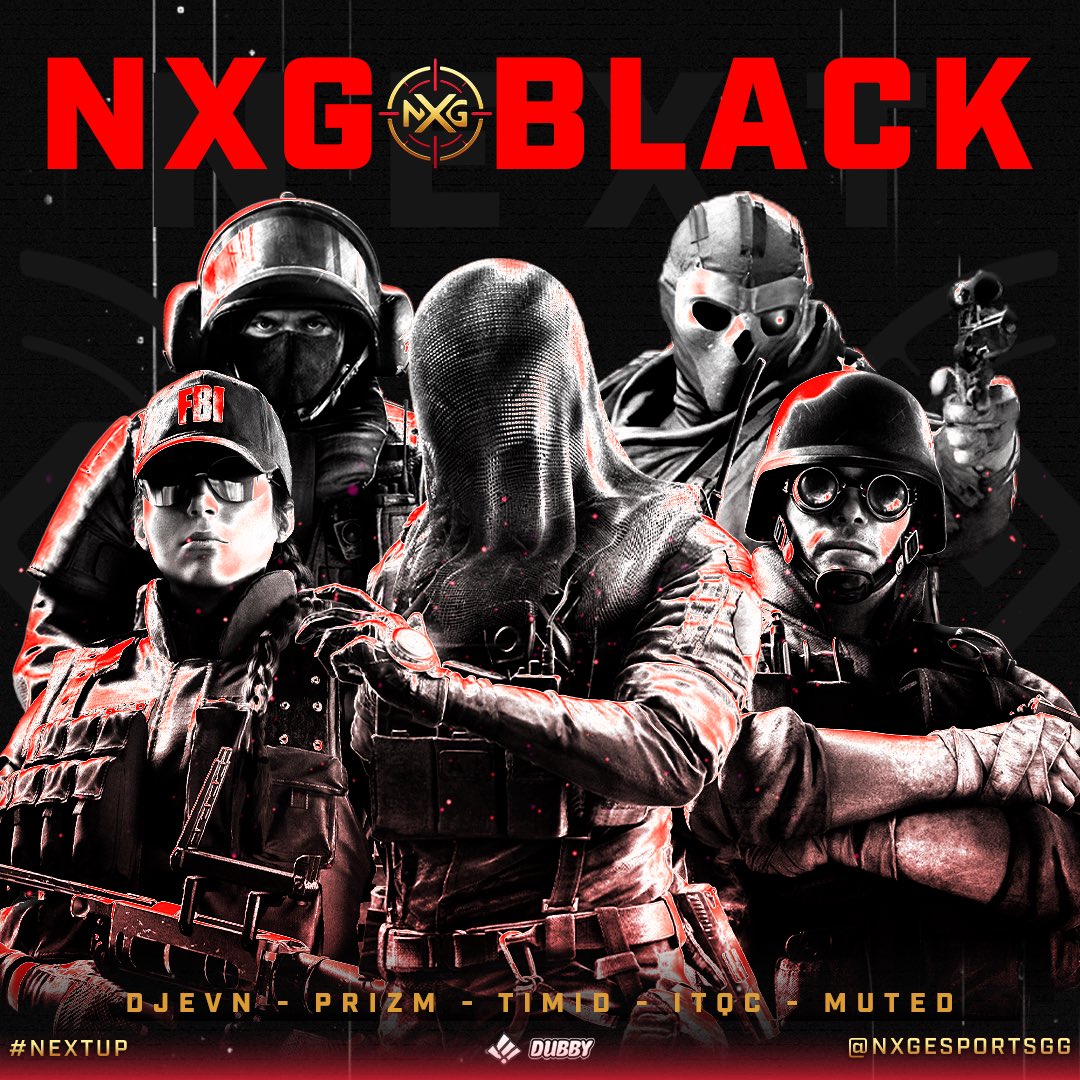 NXG NATION!! NEW ROSTER JUST JOINED!! THE BAND OF MISFISTS JOINING NXG!! LETS HYPE THESE GENTS UP

NXG R6 Black Roster;

<a href="/yotimid/">timid</a> 
<a href="/PrizmR6S/">Prizm</a> 
<a href="/Muted2Nzky/">Zak</a> 
<a href="/itqcR6/">Itqc</a> 
<a href="/Djjevn/">Evan</a> 

#NEXTUP #NEXTGENERATION