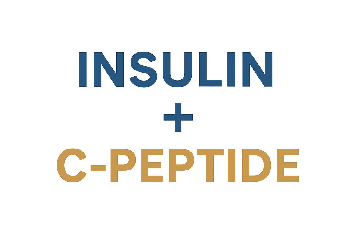 AliAl_khalifah's tweet image. الطبيب لما يطلب Insulin + C-Peptide فهو يبحث عن امران:الإنسولين طالع من البنكرياس ولا من خارجة؟
▪️ الاتنين عاليين🔺️:بنكرياس شغال والجسم مقاوم ⬅️ Insulin Resistance
▪️ الاتنين منخفضين🔻:بنكرياس تعبان
  Type 1 أو Late Type 2⬅️  
▪️عالي Insulin+منخفضC-Peptide
  ⬅️إنسولين خارجي