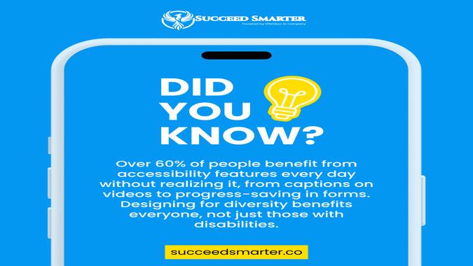 SucceedSmarter's tweet image. Accessibility impacts more users than you realize. From captions to progress-saving forms, these features help over half of users daily, often invisibly. Designing for diversity isn’t extra work; it’s smarter work that builds trust and retention.
Learn more at…