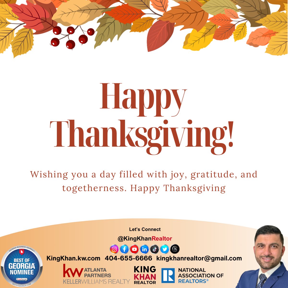 Today I want to express my gratitude to the wonderful clients, colleagues, community, and connections who continue to support, inspire, and bring value to my life. I’m honored to serve.

𝐖𝐢𝐬𝐡𝐢𝐧𝐠 𝐲𝐨𝐮 𝐚𝐧 𝐚𝐦𝐚𝐳𝐢𝐧𝐠 𝐓𝐡𝐚𝐧𝐤𝐬𝐠𝐢𝐯𝐢𝐧𝐠

#HappyThanksgiving