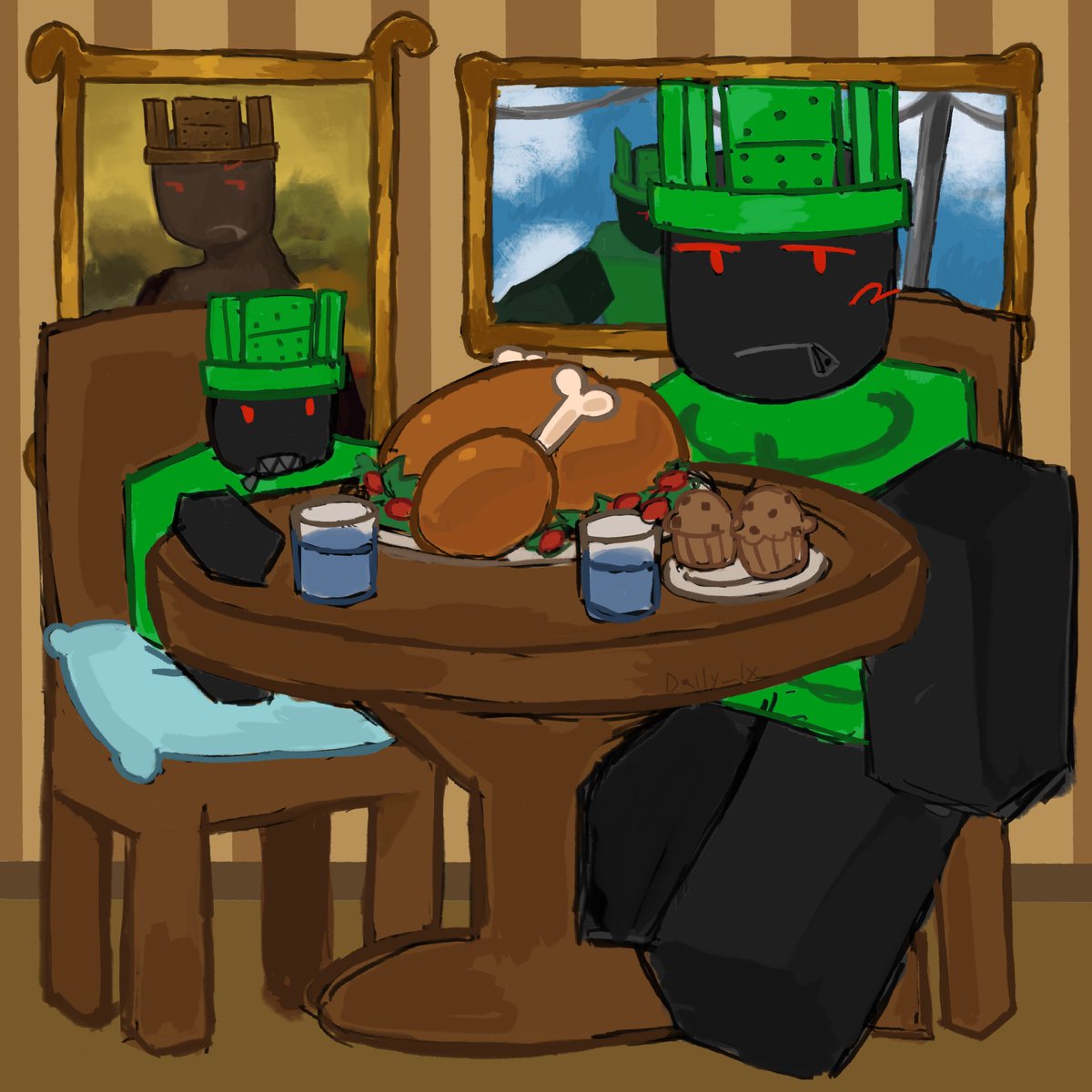 Daily_1x's tweet image. Day 59

Happy thanksgiving 🦃 
#1x1x1x1 #1x4 #robloxart