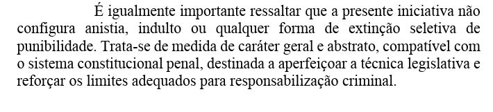 <a href="/carlosaviana/">Carlos Viana</a> Ainda teve a cara-de-pau de colocar no PL que não se trata de anistia! 
Na realidade, quem tentar GOLPE DE ESTADO não mais cometerá CRIME.
VEJA O QUE EXCLUI ESSE PL O SENADOR:
Abolição violenta do Estado Democrático de Direito

Art. 359-L. Tentar, com emprego de violência ou