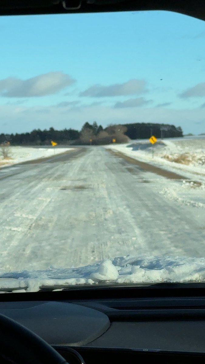 Roads are still horrible snow ice packed